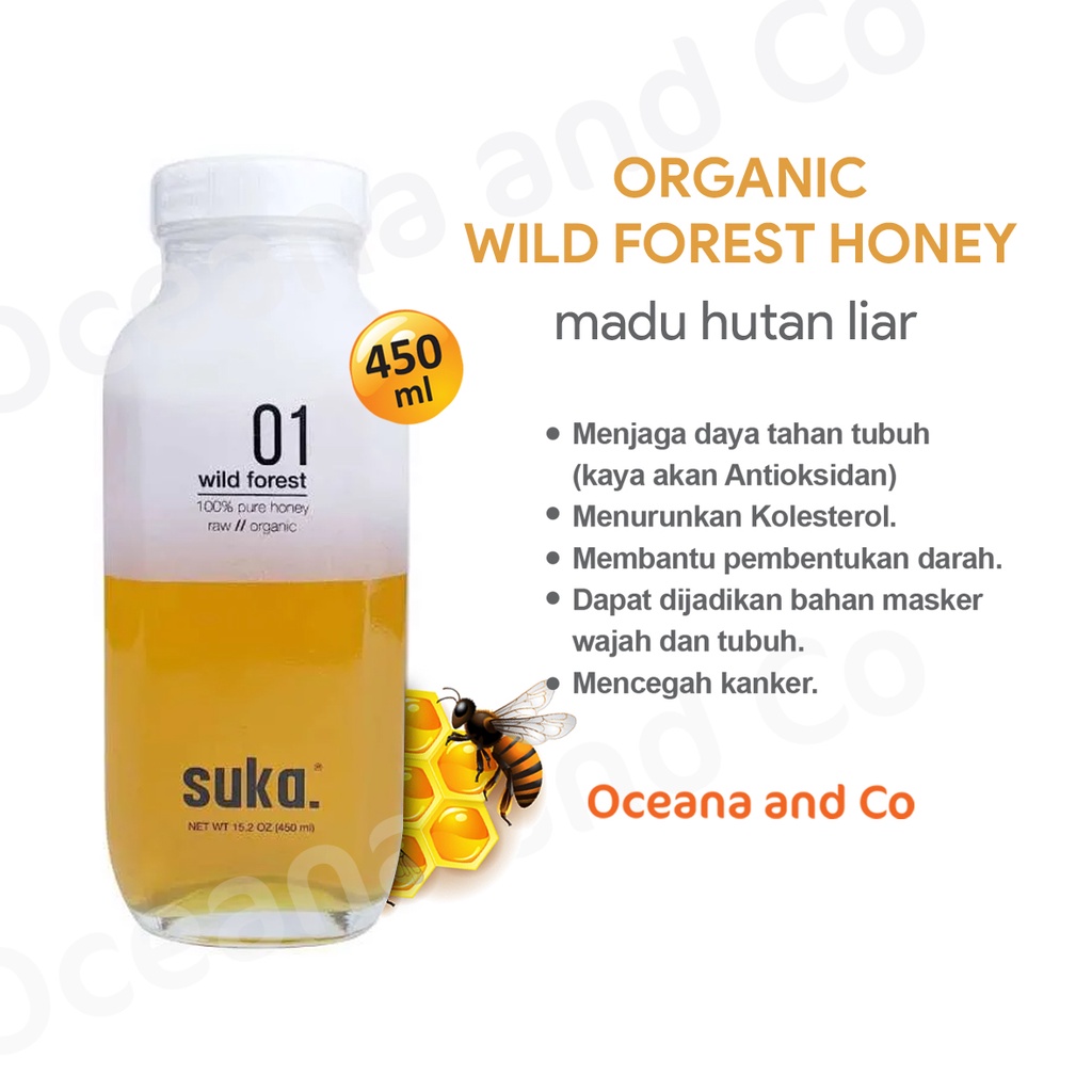 SUKA - Wild Forest Honey/Madu Hutan Liar Asli Murni Organik 450ml