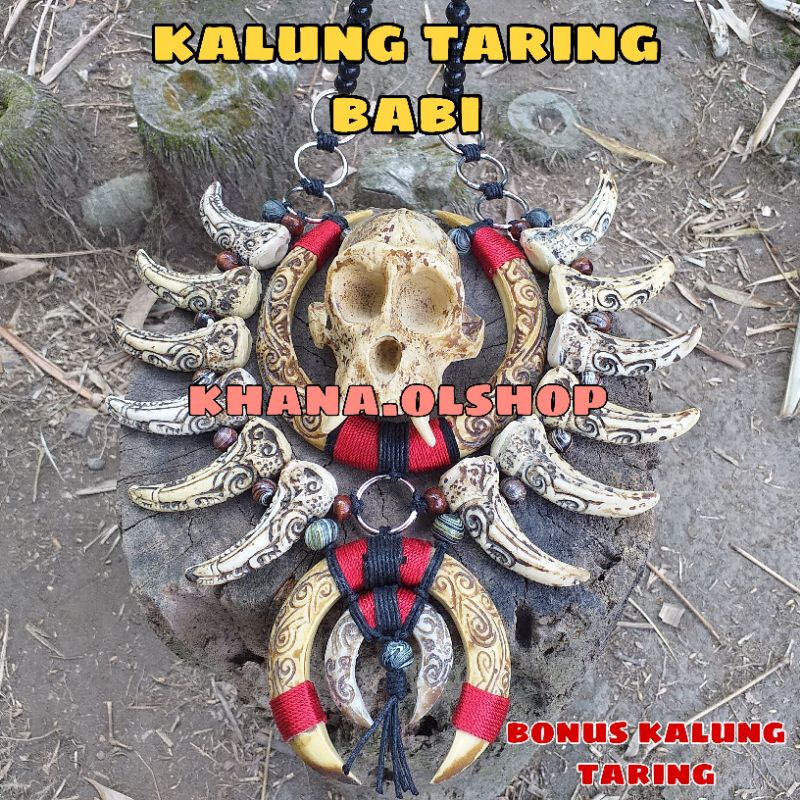 Kalung Etnik Dayak Taring Babi