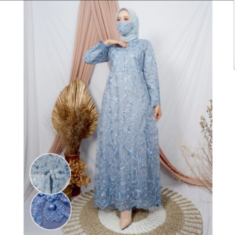 GAMIS MODERN BROKAT TULLE AJC 1/GAMIS TERBARU/GAMIS MUSLIM-4