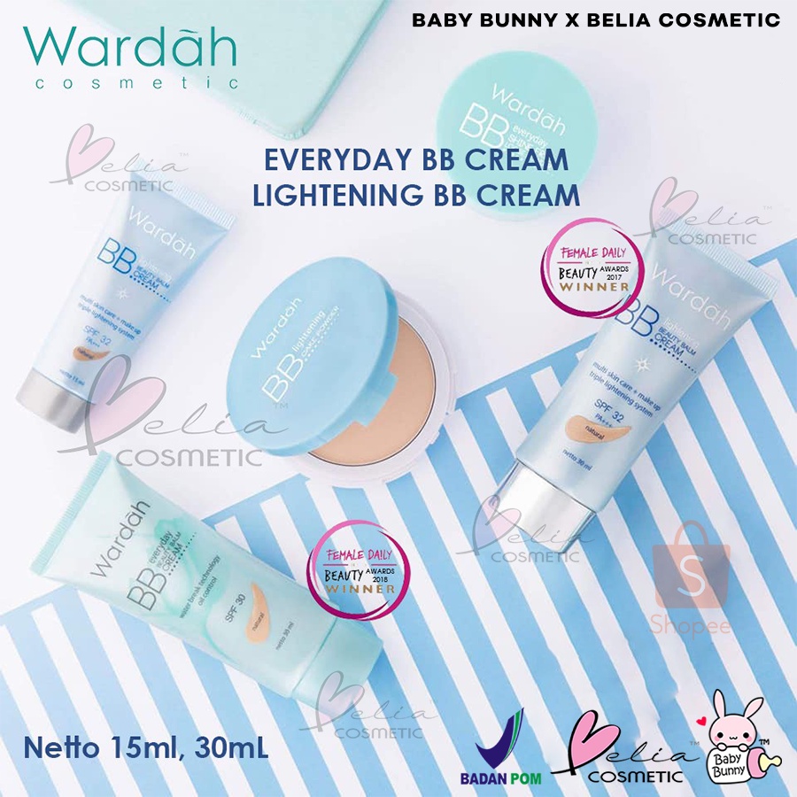 ❤ BELIA ❤ WARDAH Everyday &amp; Lightening BB Cream 15mL 30mL | krim bb wardah light natural