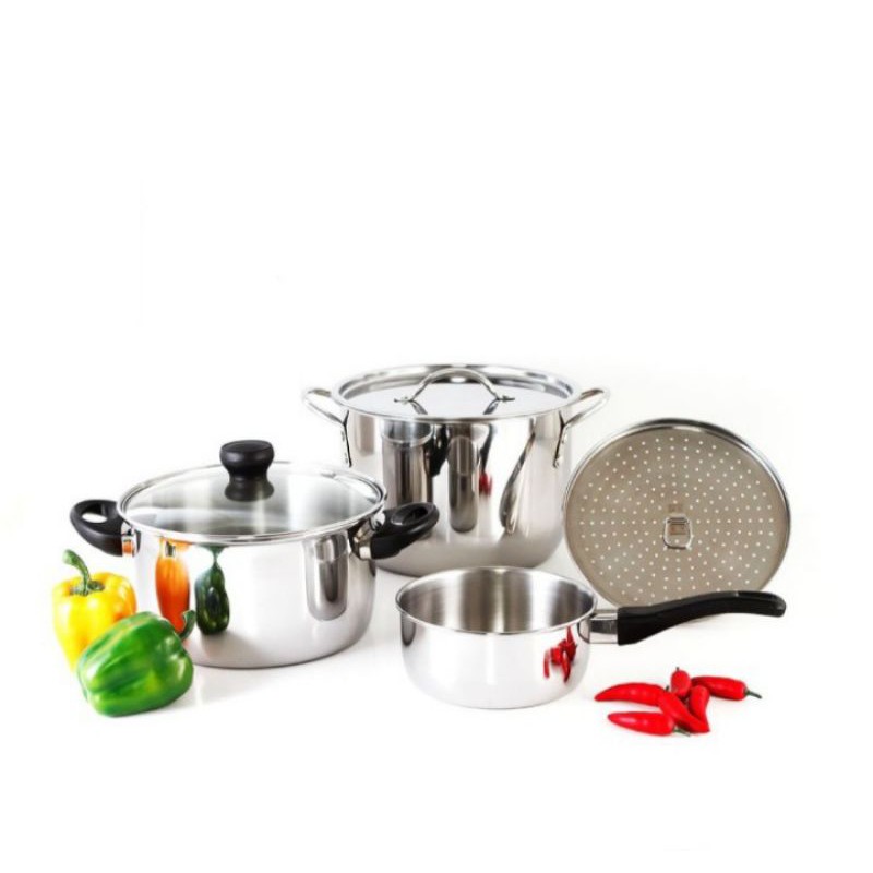 PANCI SET MAXIM ULTIMA TUTUP KACA STAINLESS STEEL ORI
