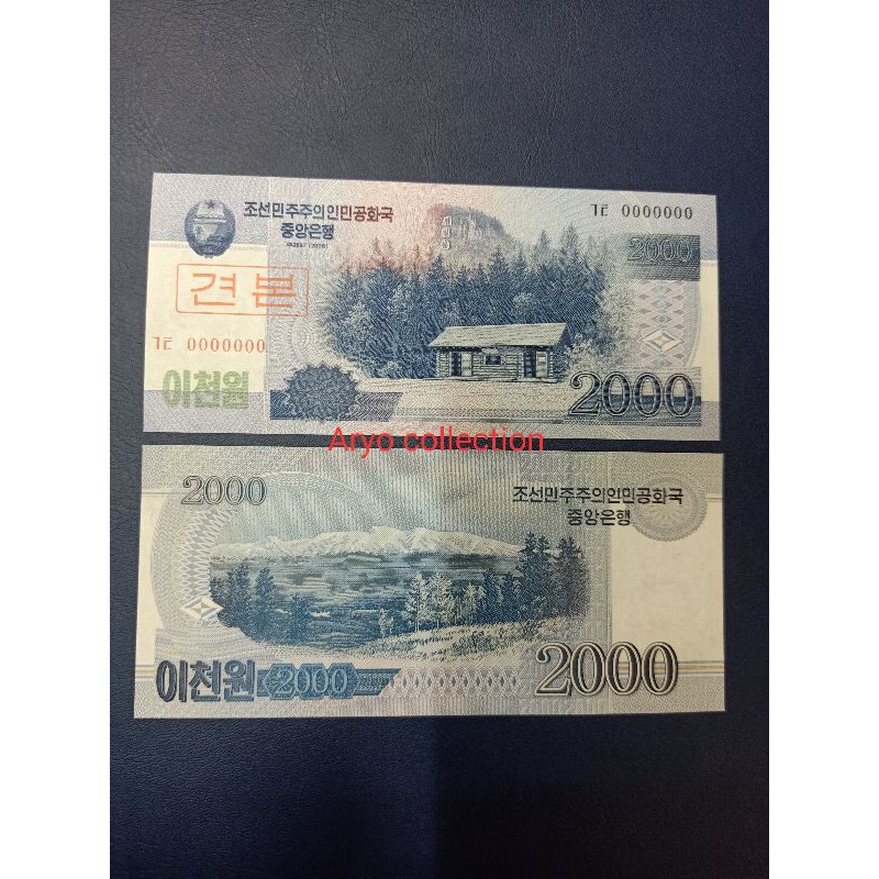 KOREA UTARA 2000 WON SPECIMENT 000000 UANG ASING