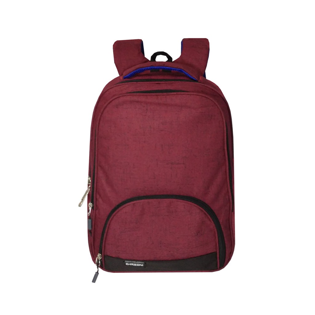 .Carboni Make My Day Original Casual Backpack Laptop Sistem RA00015 17 - Red + Raincover waterproop