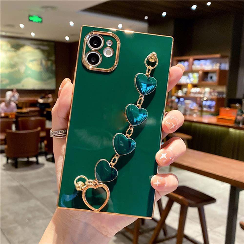 Agustinina Phone Case Drop Rantai Gantung Bentuk Hati Hadiah Untuk Wanita Rantai Anti Hilang Phone Case Dekorasi Hanging Cord Drop Oil Phone Tali Pencegah Kehilangan