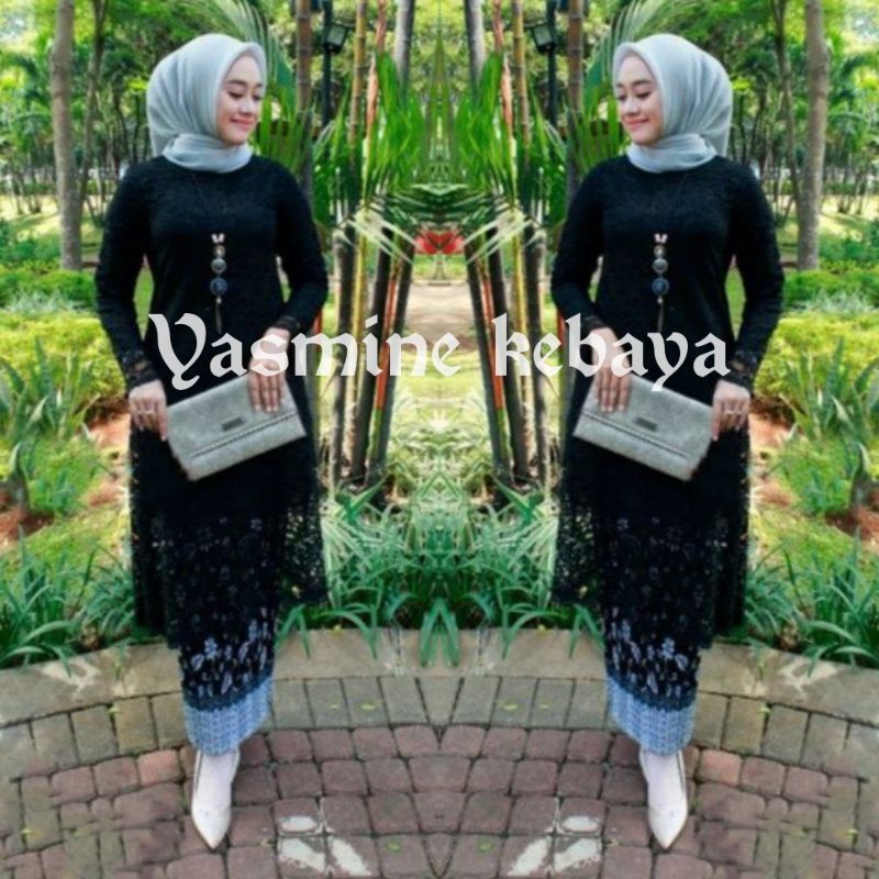 KEBAYA BROKAT TUNIK MODERN / SET TUNIK PUTIH BRUKAT MUSLIM / SETELAN KEBAYA BRUKAT JUMBO / KEBAYA WISUDA-3