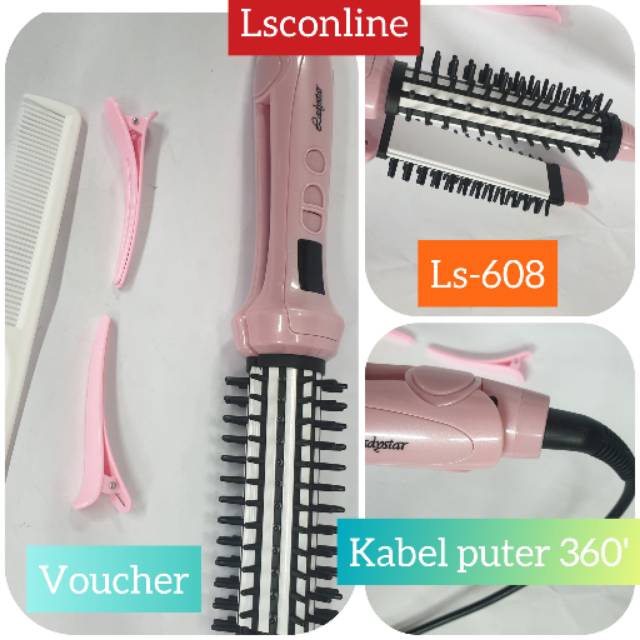 CATOKAN 2IN1 ALAT CATOK PELURUS CURLY KERITING DAN REBONDING BAGUS LADYSTAR LS608 SISIR SUHU 230C