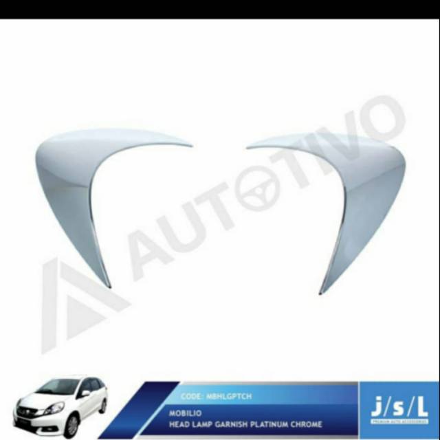 Eyelid Mobilio 2013-2016 head lamp garnish platinum chrome jsl