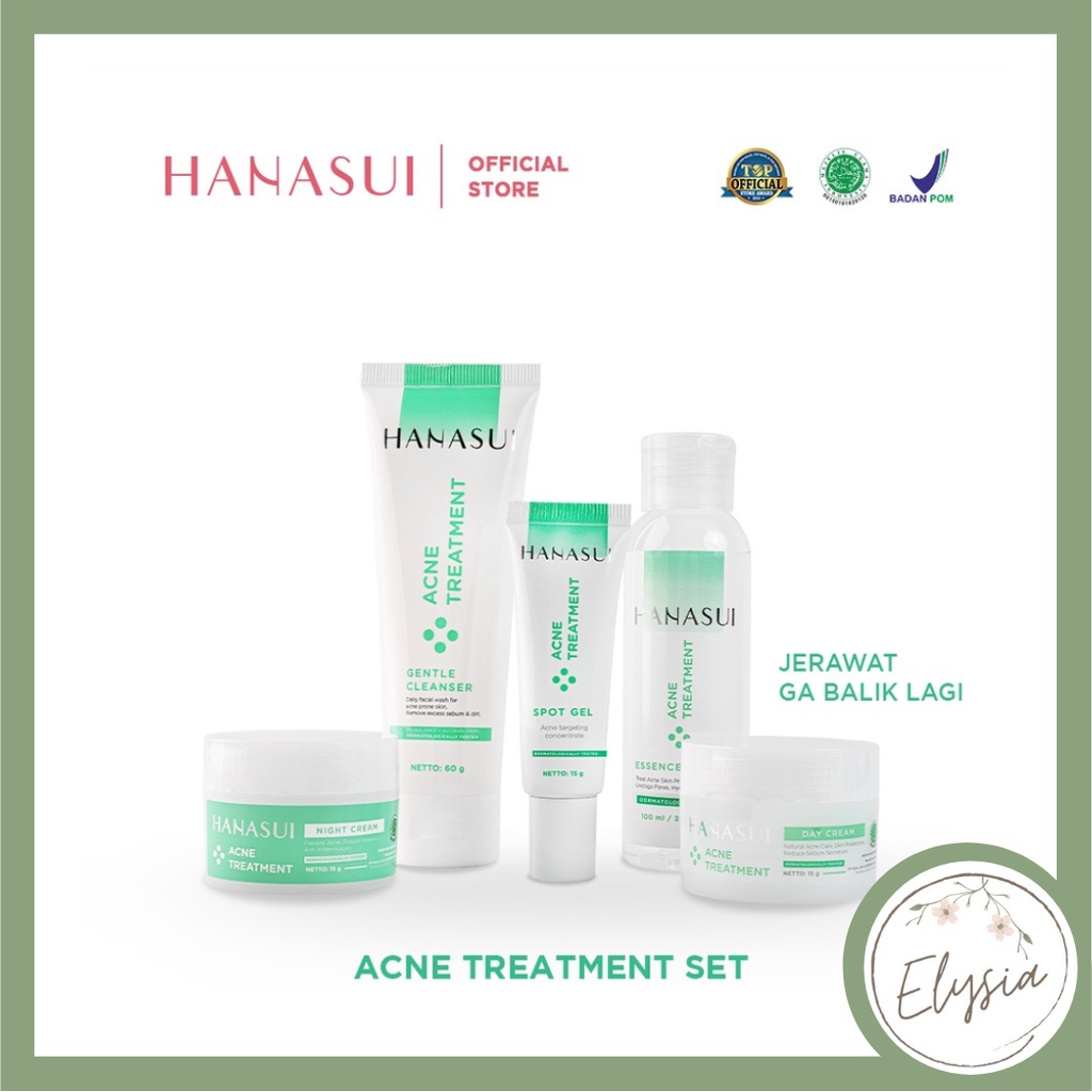 Hanasui Acne Treatment Series | Face Skincare |Day Cream - Night Cream -Essence- Cleanser - Spot Gel