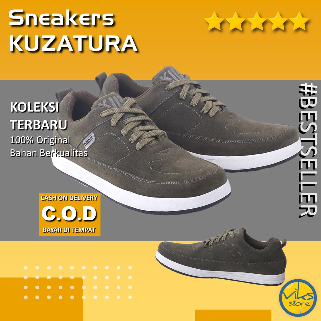 Sepatu Sneakers Pria Cowok Tali Style Casual Distro Kuzatura Original Suede Lokal Premium Elegan