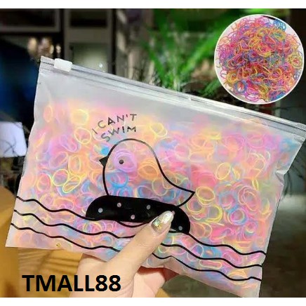 ♥TMALL88♥ Ikat Rambut H160 28/100/1000Pcs Bag Elastis Warna Polos Gaya Korea untuk Wanita