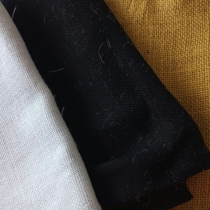 Kain Goni - Kain Goni Jute Burlap Warna Putih Hitam Kuning 50X50Cm