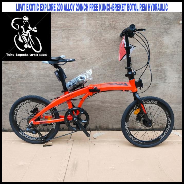 Khusus Gojek/Grab)Sepeda Lipat Exotic Explore 200 Alloy 20Inch