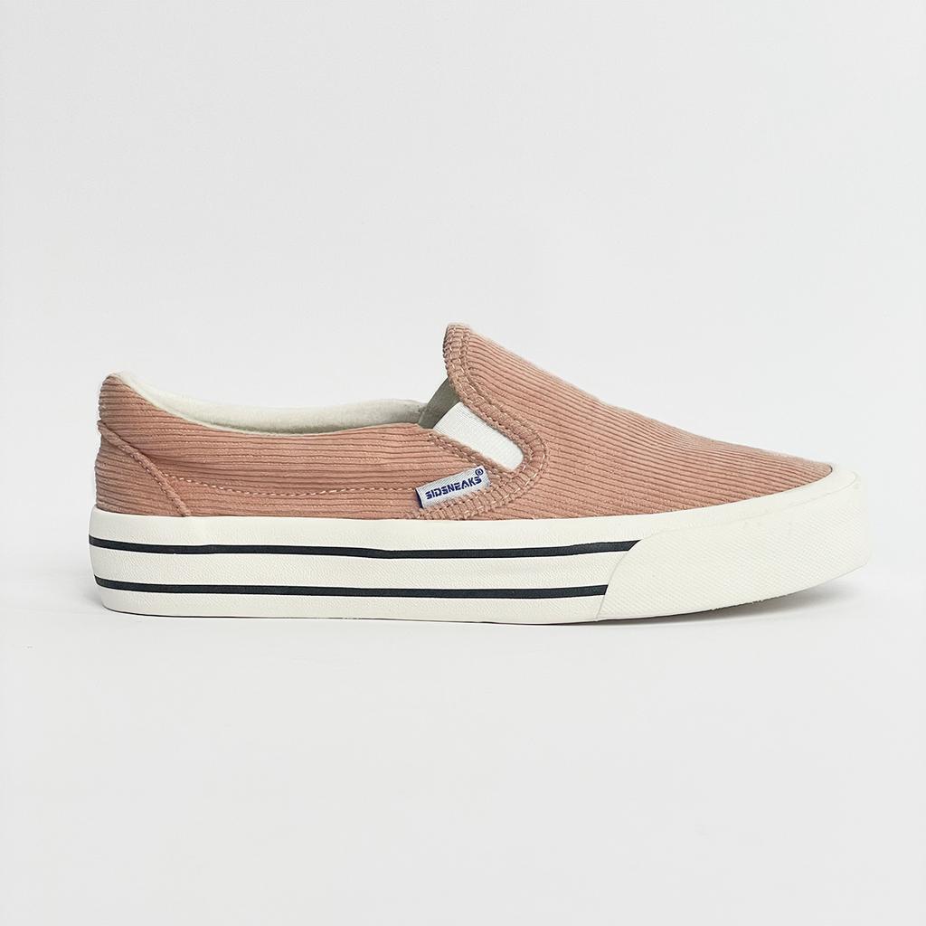 SIDSNEAKS - Sepatu Slip On Exelas Corduroy Baby Peach