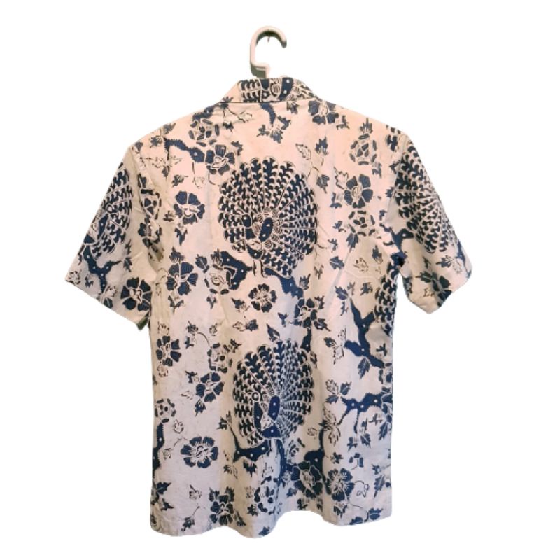 BAJU BATIK PRIA PUTIH BIRU