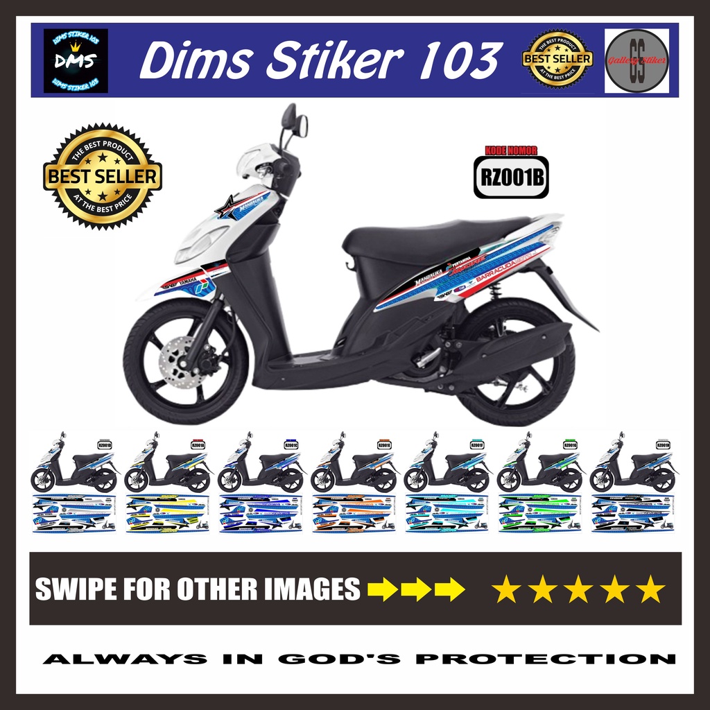 Stiker Striping Mio Sporty Mandalika / Smile / Garnis / Sticker / Decal / Pertamina Mandalika Racing