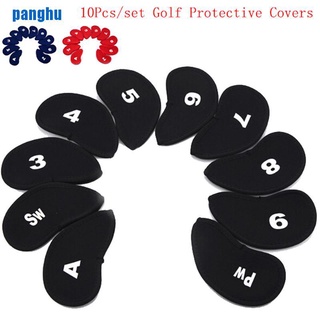 10pcs Cover Pelindung Kepala Tongkat Golf Bahan Neoprene
