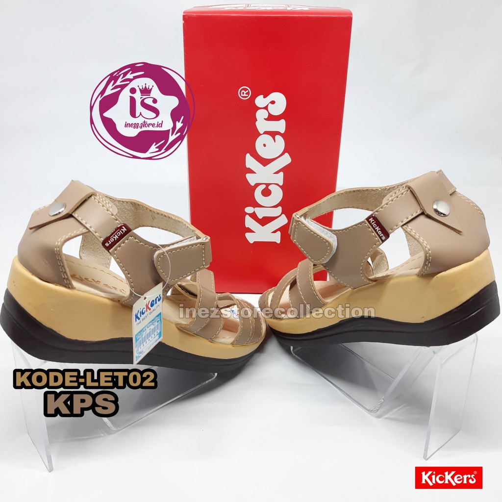 SANDAL WEDGES WANITA KICKERS TERBARU KODE LET 02 MURAH HARGA GROSIR