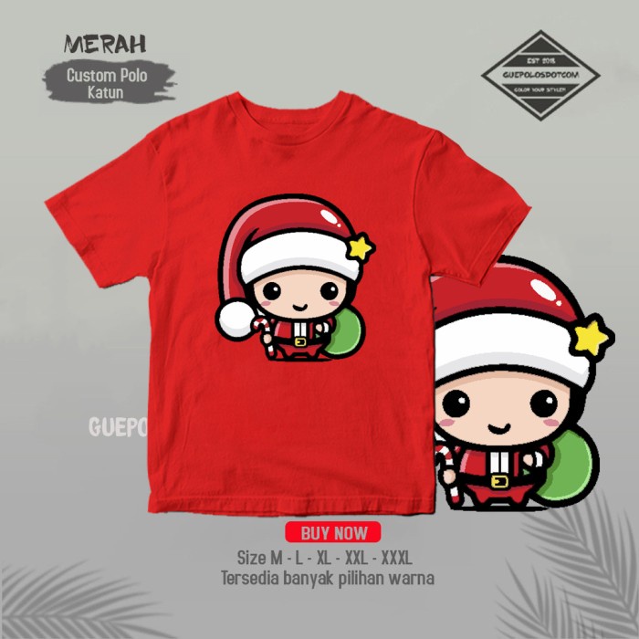 KAOS NATAL CHRISTMAS CHIBI LUCU - Tshirt natal couple keluarga murah - Tshirt NATAL COUPLE keluarga 