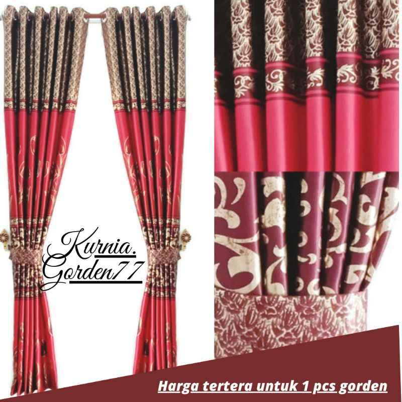 gorden hordeng jendela gorden minimalis motif tulif gold frint mewah elegan