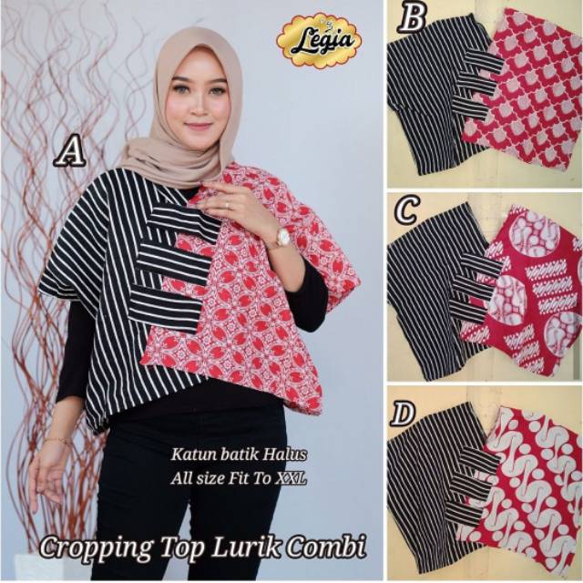 Cropping top lurik kombi