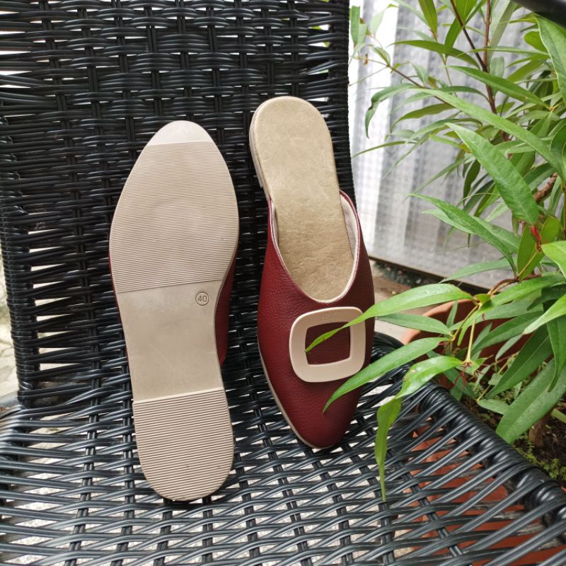 Sendal tutong wanita kulit garut