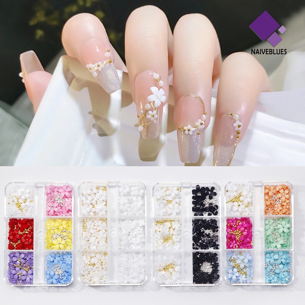 Naiveblue &gt; 1 Set Stiker Kuku Bahan Resin Efek Visual Berkilau Anti Air Untuk Dekorasi Nail Art