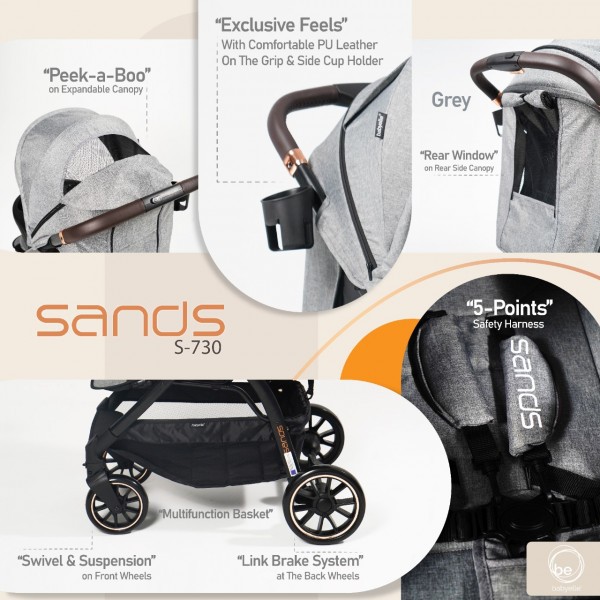 Babyelle SANDS S730 stroller smartphone holder kereta bayi lipat satu tangan baby elle sand s 730