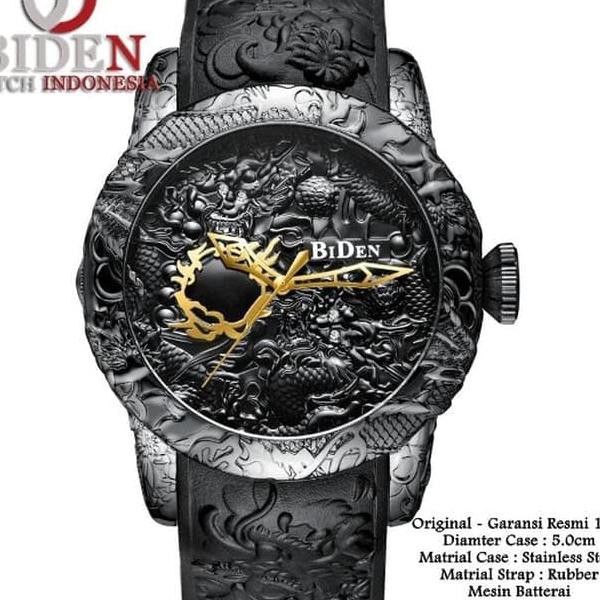 Jam Tangan Pria Biden Original Tali Rubber 0129 - Black unisex