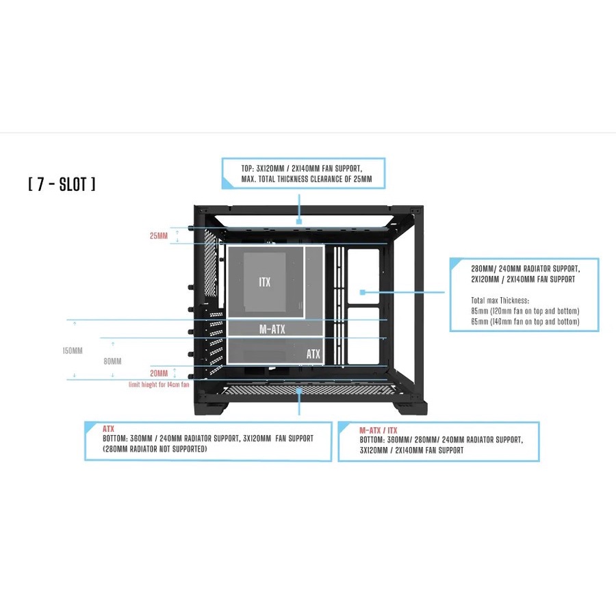 LIAN LI O11 DYNAMIC MINI BLACK - TEMPERED GLASS FRONT &amp; LEFT