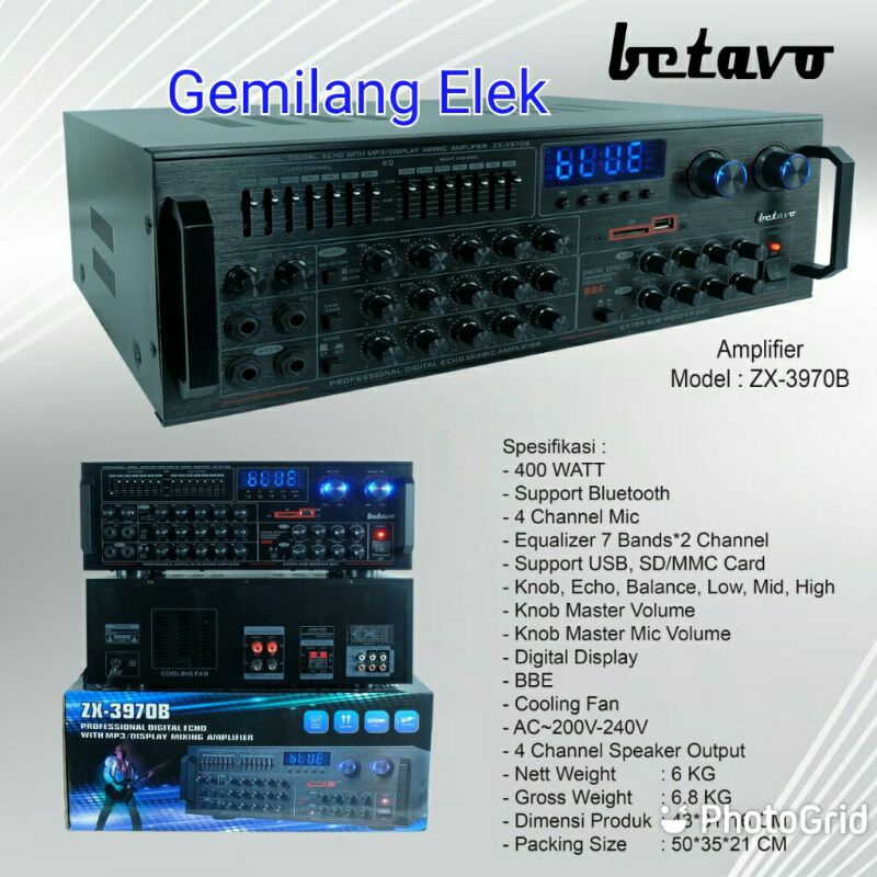 Amplifier Karaoke BETAVO ZX 3970B Bluetooth