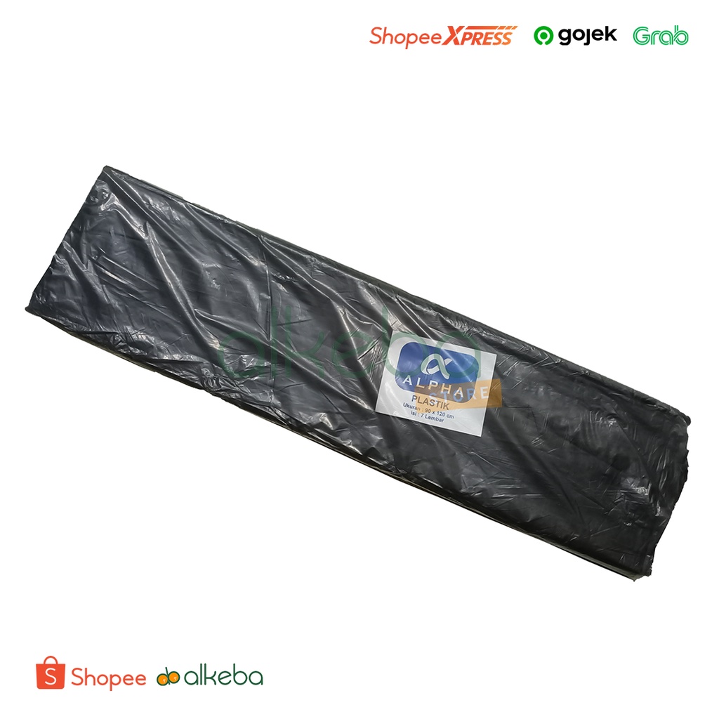 Trash Bag Hitam 90 x 120 cm Alpha Kantong Plastik Sampah Polybag isi 7 Lembar