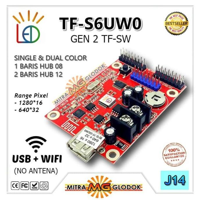 RUNNING TEXT CONTROLLER TF-S6UW0 (TF-SW) SINGLE COLOR | WIFI+USB - J14