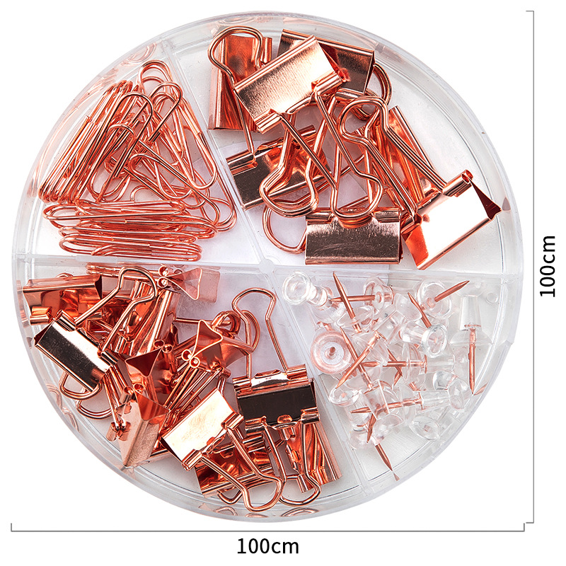 72 Pcs Rose Gold Metal Convenience Binder Notes Letter Paper Clip Office Supplies