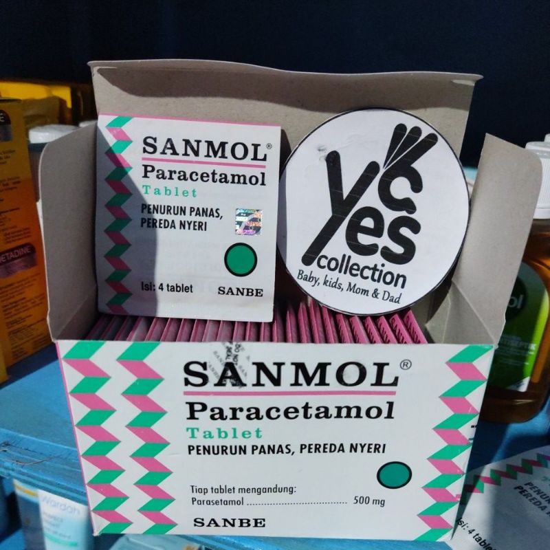 Sanmol Forte 1 Strip 4 Tablet Paracetamol Penurun Panas Demam Pereda nyeri Sakit kepala gigi