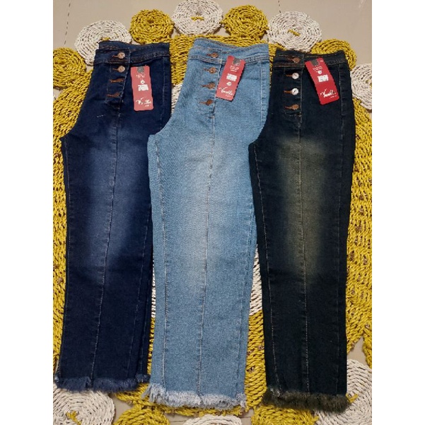 Celana Paola 7/9 Jeans bawah Rawis // Celana 7/9 Paola jeans 8 BUTTON