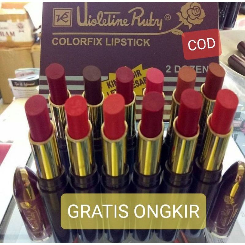 VIOLETINE RUTY lip color fix last hours longer | lipstick VIOLETINE Ruty dulu Valentine Ruby
