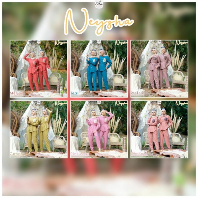 ADEN HIJAB - NEYSHA ONE SET - ONE SET KATUN RAYON - SETELAN WANITA SYARI - ONE SET TERPOPULER