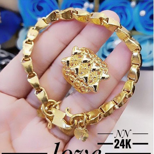 Xuping gelang dan cincin lapis emas 24k 2003l