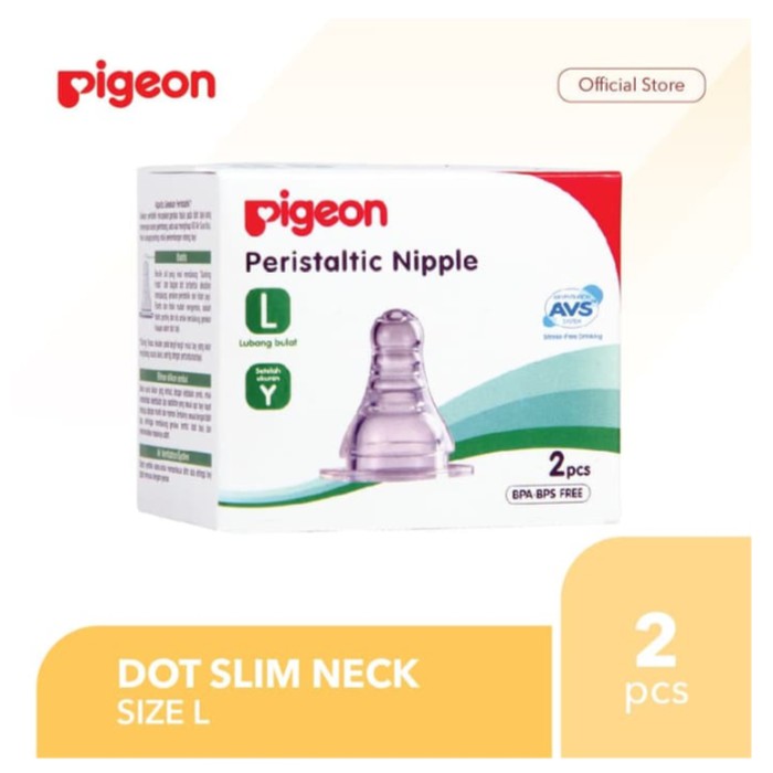 PERISTALTIC NIPPLE SLIM NECK L PIGEON 2 BOX PR020221  / DOT PERISTALTIC PIGEON