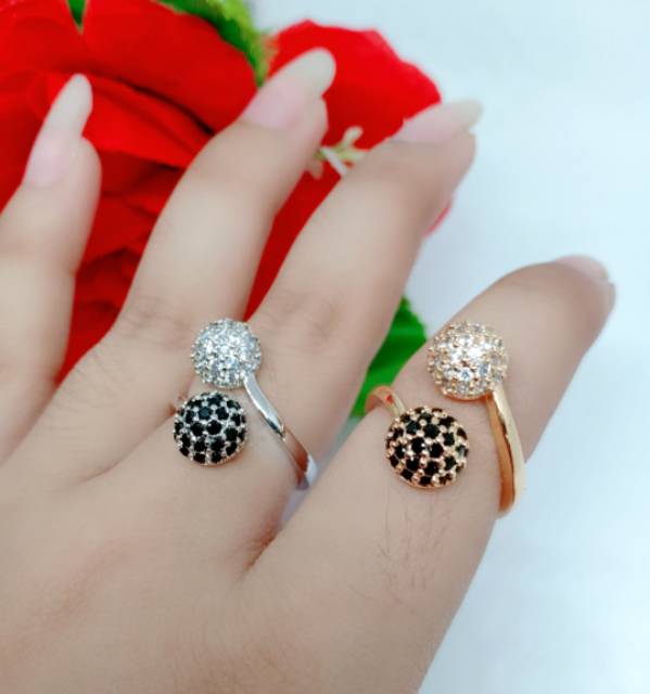 Cincin xuping bulat permata