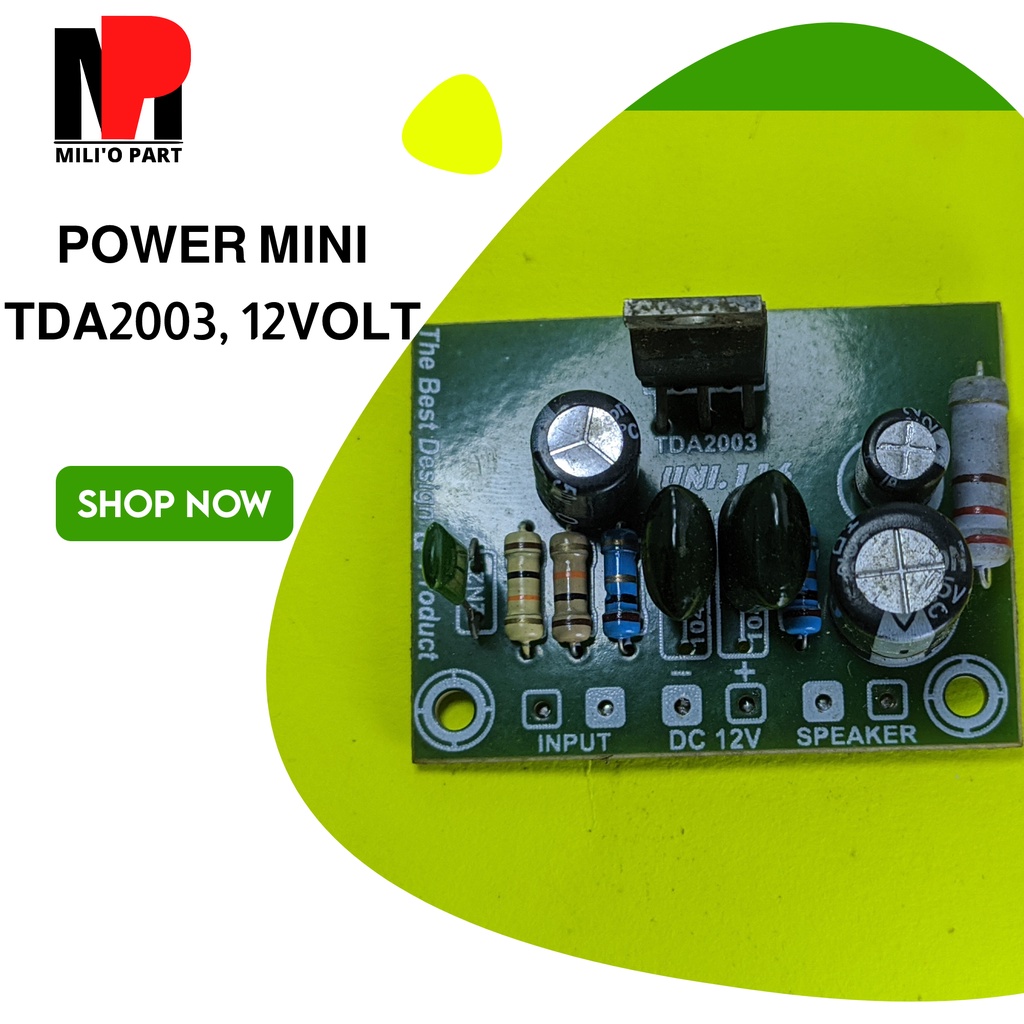 Kit Power Amplifier Ampli Mono Rakitan Mini TDA2003 12 - 15 Volt