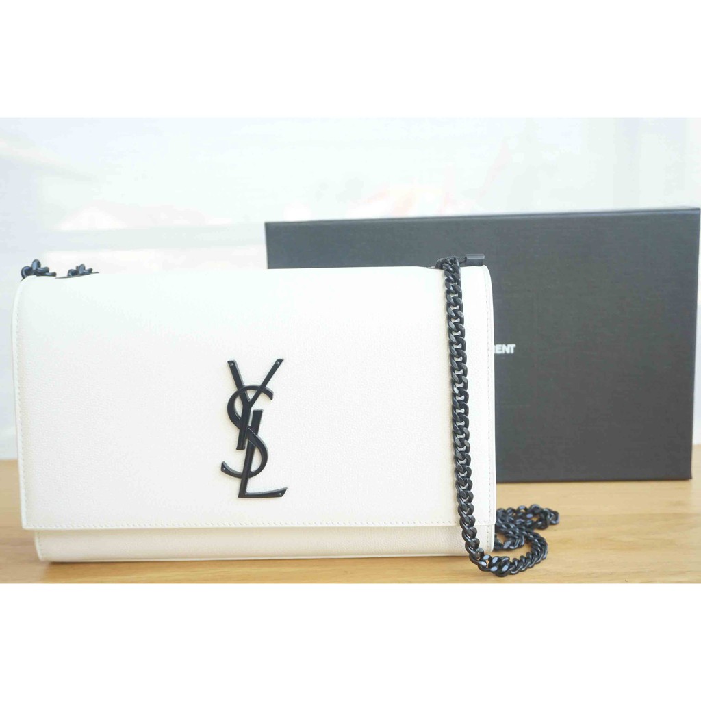 Tas Selempang Wanita Yves.Saint Laurent White Chain