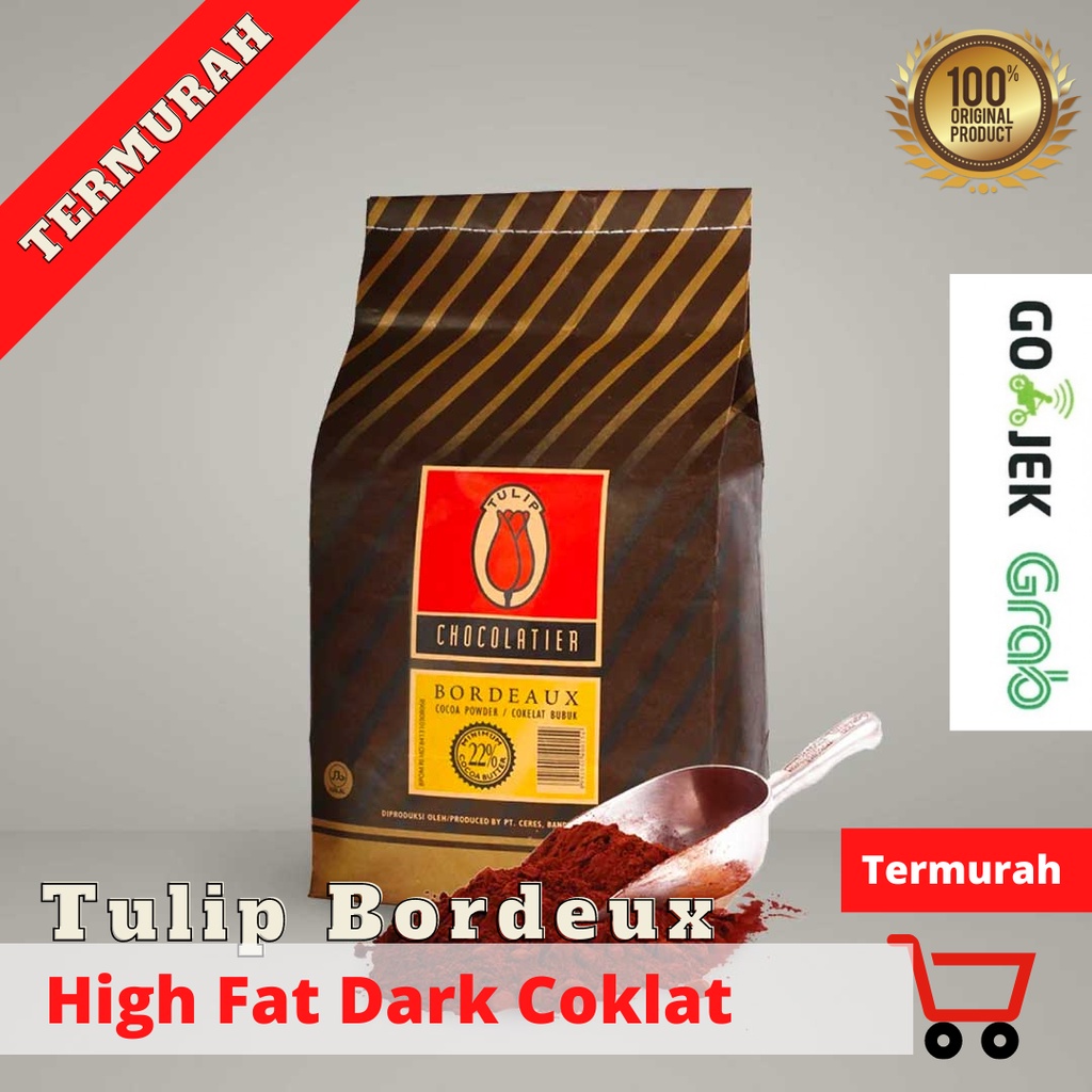 

Tulip Bordeaux 2,5kg/sak Pure Dark Coklat Cocoa Bubuk Cokelat