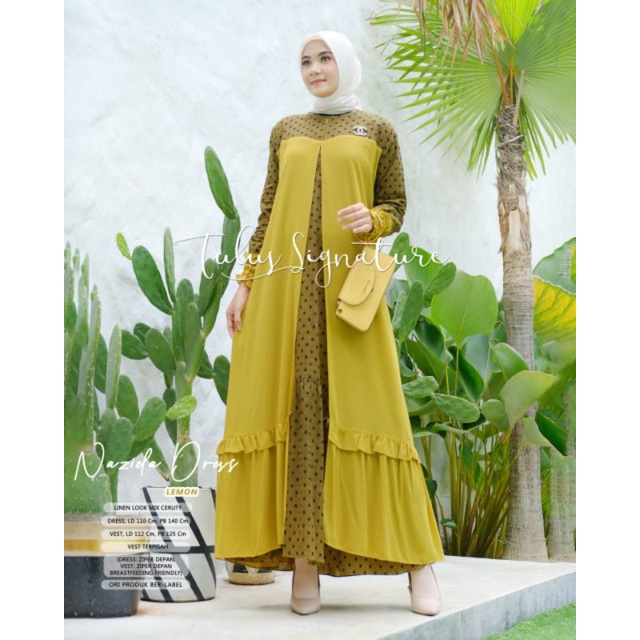 Dress wanita modern / Naziela Dress by tulus signature / dress polos kekinian