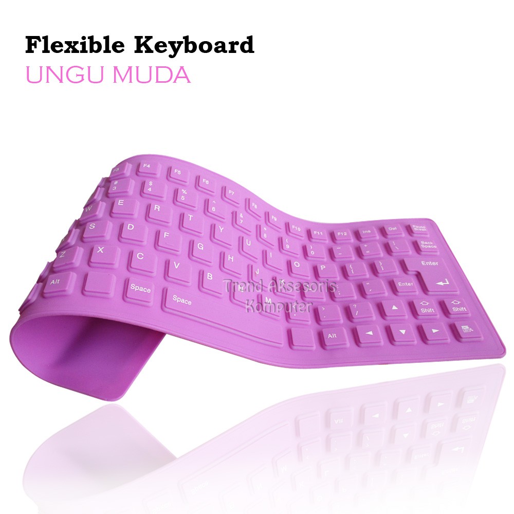 Trend-Keyboard Elastis USB 2.0 Keyboard Flexible Kabel Silicon Keyboard Lipat Waterproof Anti air Flexibel