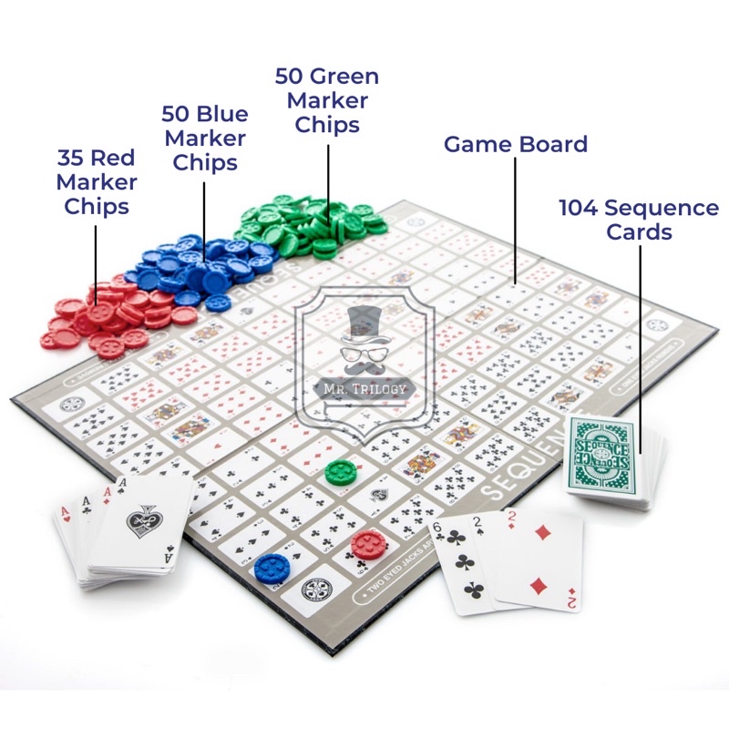 Sequence Board Game by Jax Mainan Kartu Strategi Seru Family and Friends Card Games