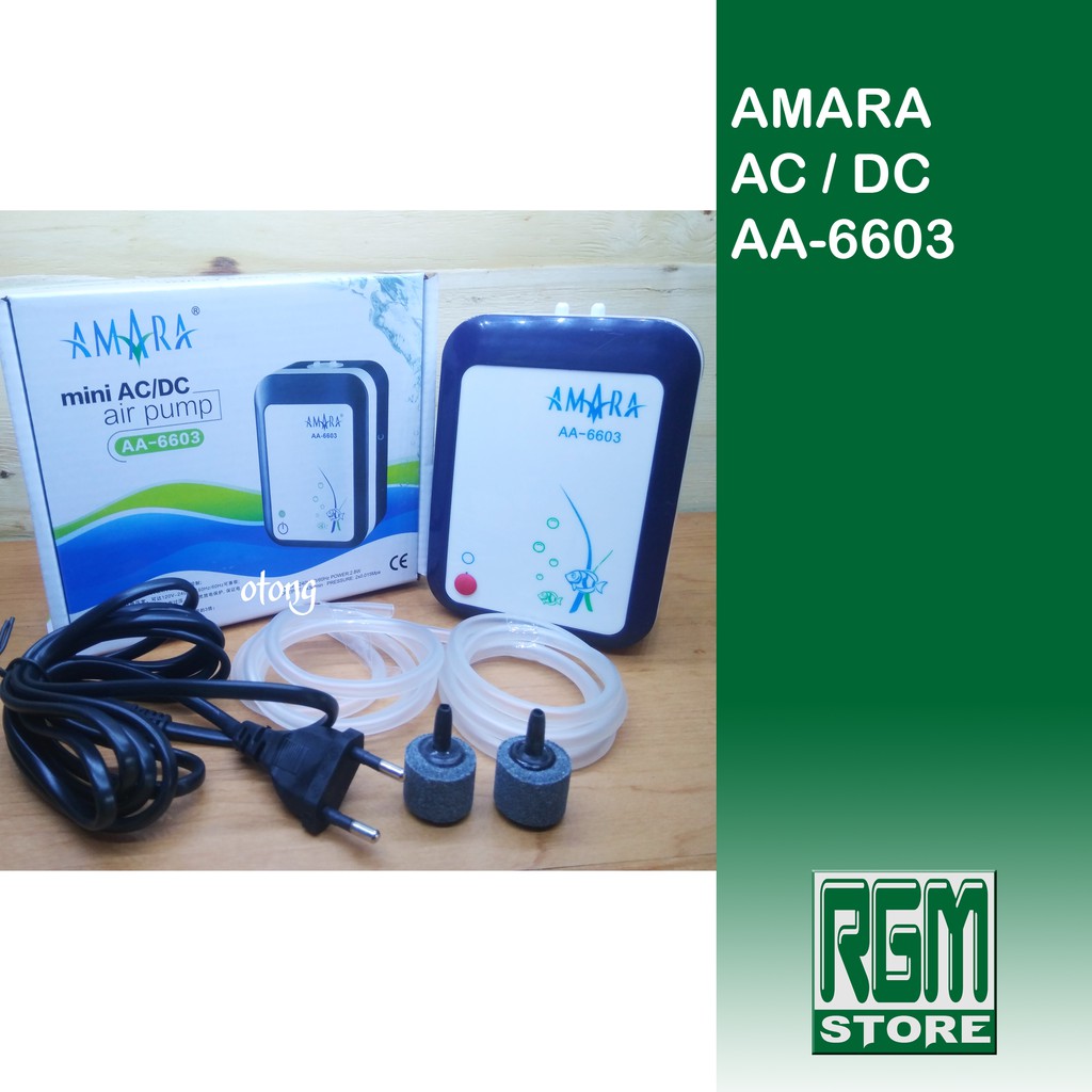 AMARA AC DC Mini AA6603 AA 6603 Pompa Udara Air Pump Aerator Aquarium