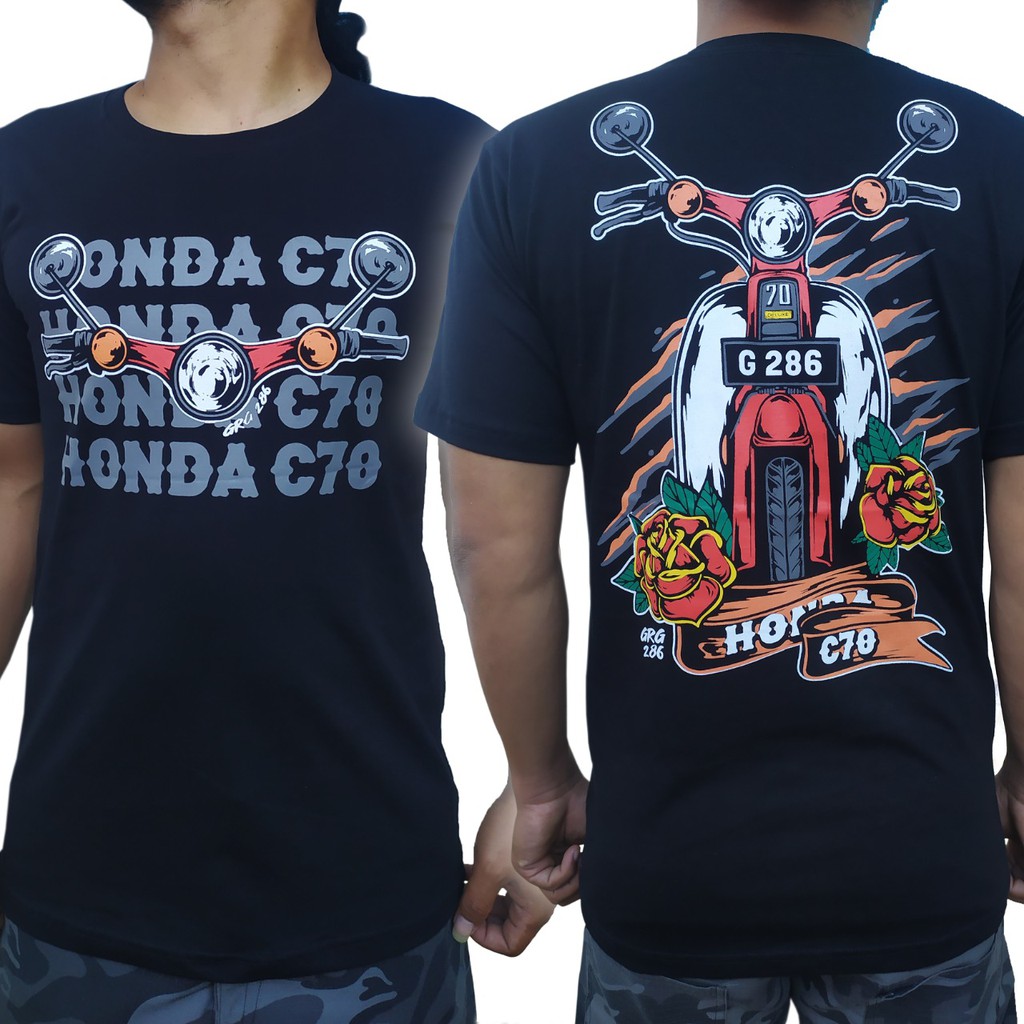 Jual KAOS MOTOR HONDA C70 PITUNG WARNA HITAM Indonesia Shopee Indonesia