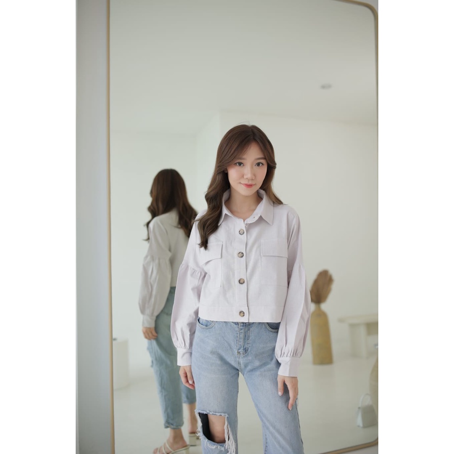 JAKET LINEN CROP / OUTER CROP LINEN