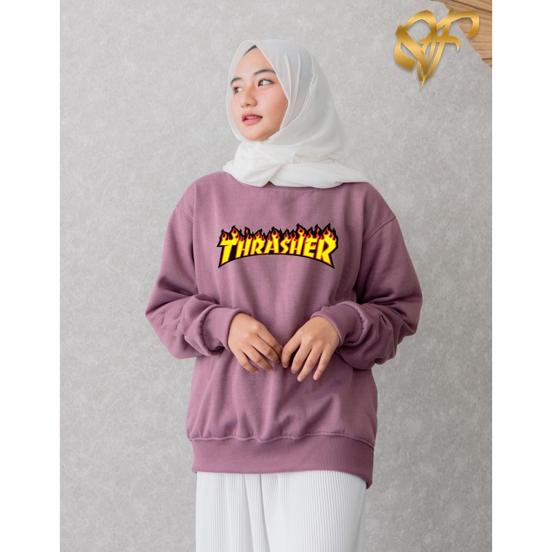 🅳🅵 Sweater Thrasher Iconic | Sweater Wanita &amp; Pria Hits | Dhea Fashion